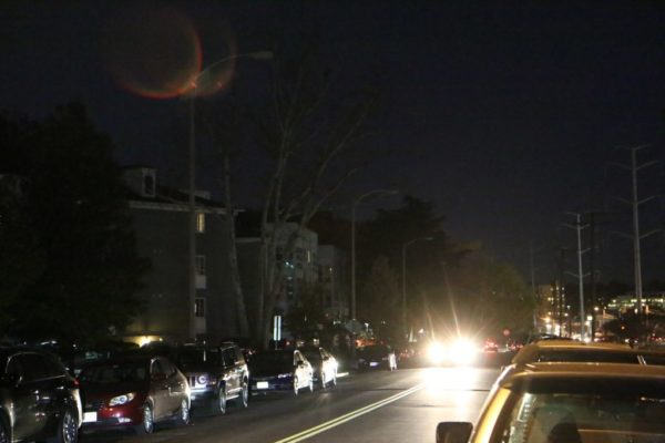 Streetlights out near the West Village of Shirlington condo complex