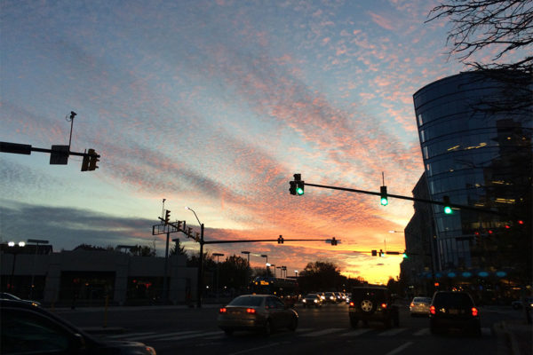 Sunset over Ballston on Friday, Nov. 11