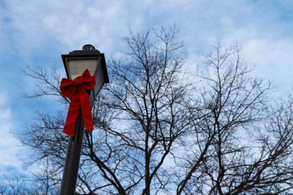 Light post with a ribbon