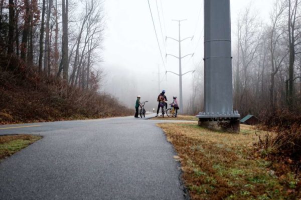 Foggy commute on the trails (Flickr pool photo by Dennis Dimick)