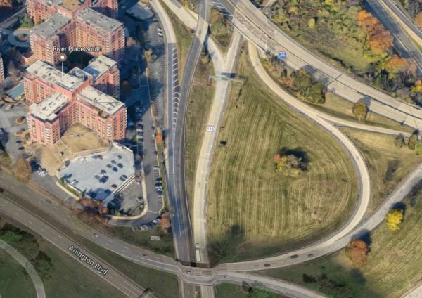 Overhead view of proposed Spirit of America Tower site (photo via Google Maps)