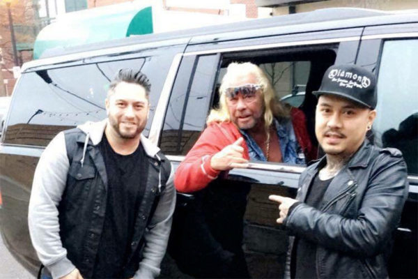 "Dog the Bounty Hunter" poses outside Don Tito in Clarendon (courtesy photo)