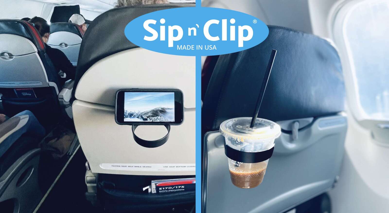 Portable airplane seat cup holder Sip N' Clip takes off on  and at  airports